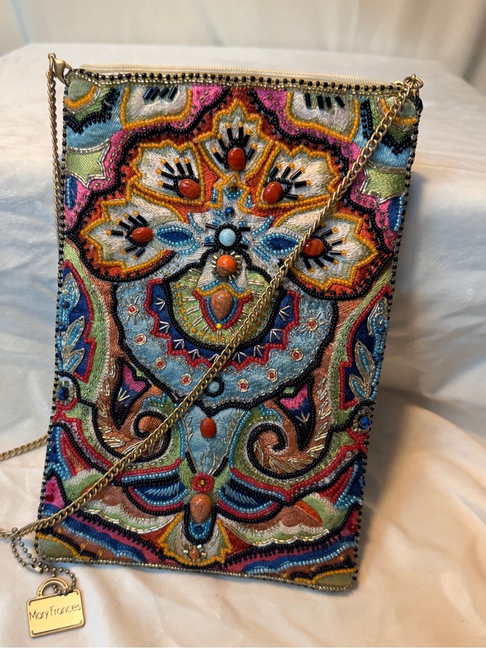 Mary Frances party on the patio bag